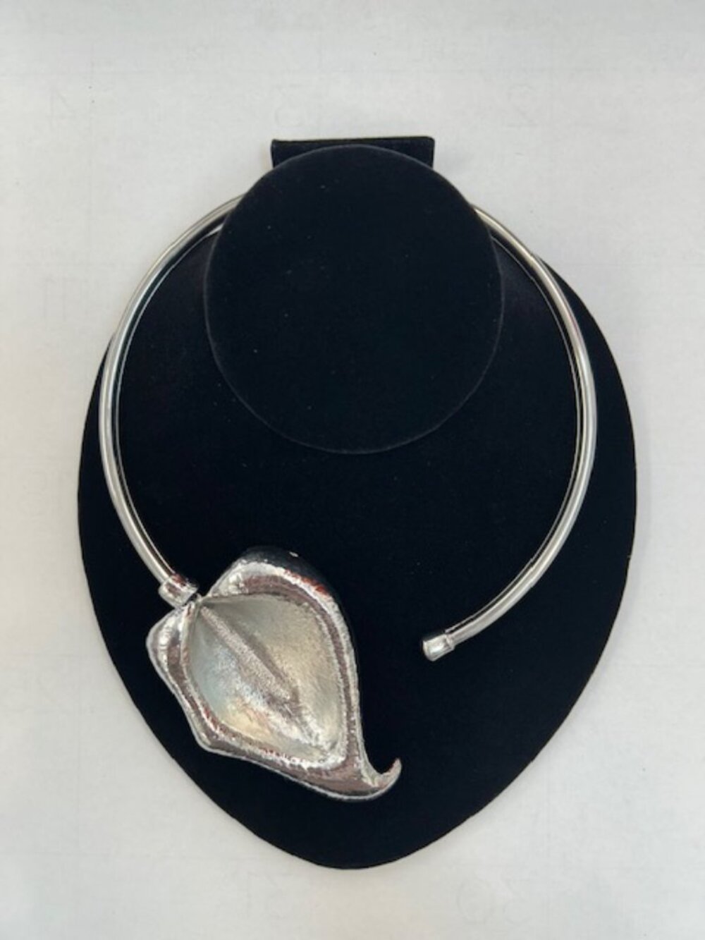 Silver Calla Lily Statement Necklace